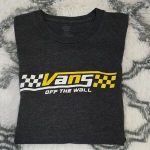 Vans Dark Gray Tee with Yellow and White Graphic